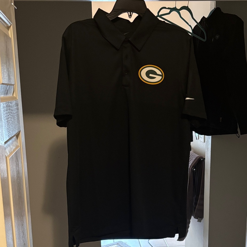 Green Bay Packers Nike Black Polo Shirt with Emblem
